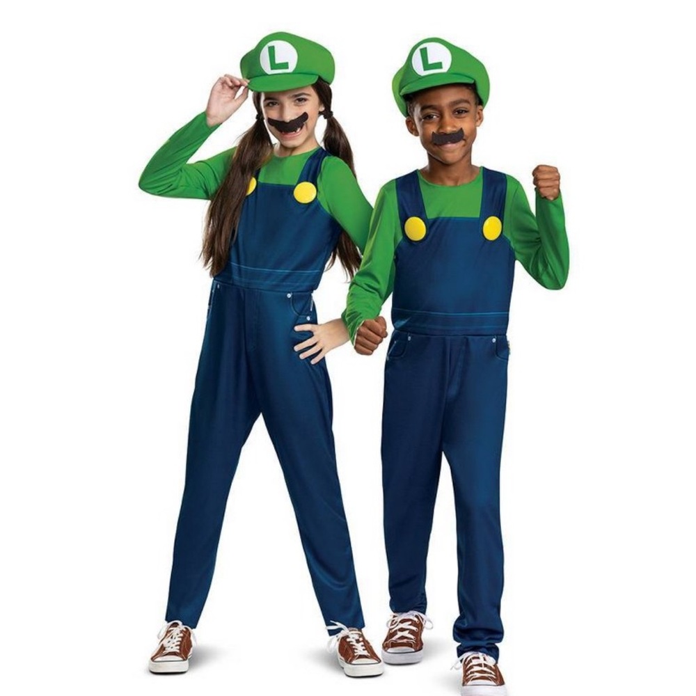 NWOT Nintendo Super Mario Bros Luigi Kids Costume Size Large